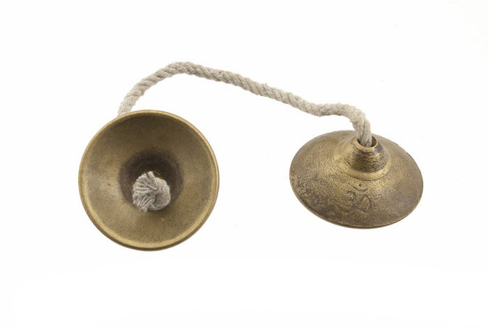 Tingsha Tibétaines Anciennes – Cymbales Bouddhistes en Laiton Ø 8 cm