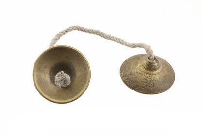 Tingsha Tibétaines Anciennes – Cymbales Bouddhistes en Laiton Ø 8 cm