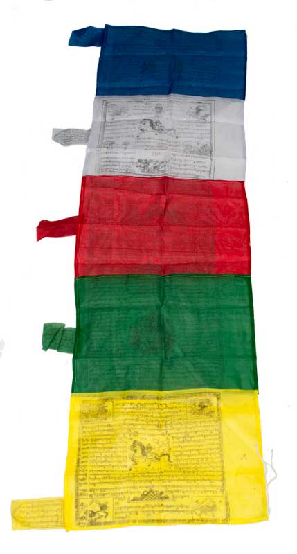 Bannière de Prières Tibétaine Lungta 165 x 60 cm – Drapeaux Bouddhistes du Népal
