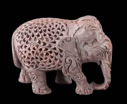 Statue Éléphant En Stéatite – Grand Modèle – Artisanat Indien