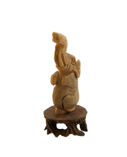 Netsuke Éléphant en Os de Bovin – Sculpture Artisanale Chinoise