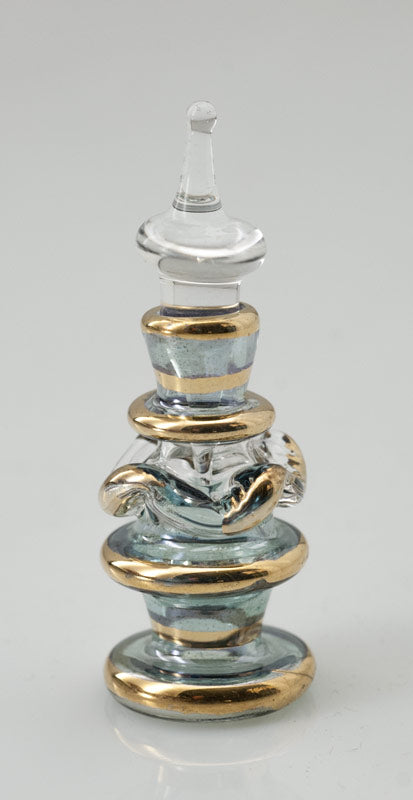 Flacon à Parfum Gris en Verre Soufflé – Artisanat Égyptien