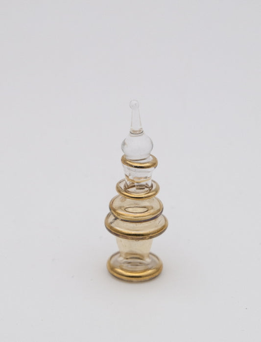 Flacon À Parfum Doré En Verre Soufflé – Artisanat Égyptien