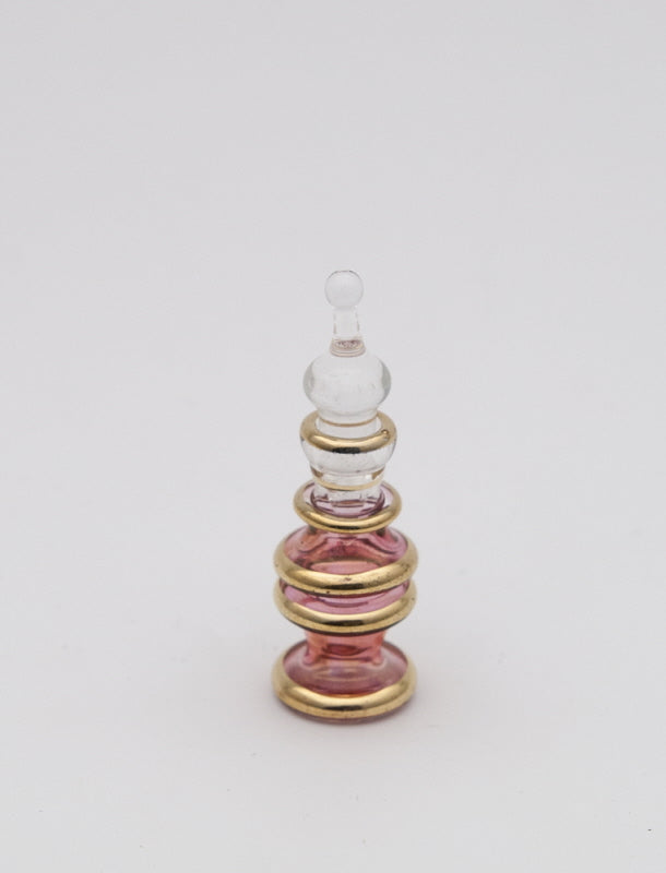 Flacon à Parfum en Verre Soufflé Doré et Rose – Artisanat Égyptien