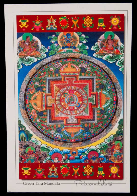 Carte Postale Mandala Tara Verte Bouddhiste du Népal