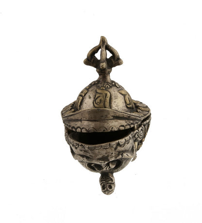 Coupe Kapala Tibétaine Ciselée en Métal – Objet Rituel Bouddhiste Tantrique