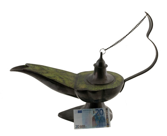 Énorme Lampe d’Aladin en Laiton 53 cm – Patine Brune et Verte – Artisanat Indien
