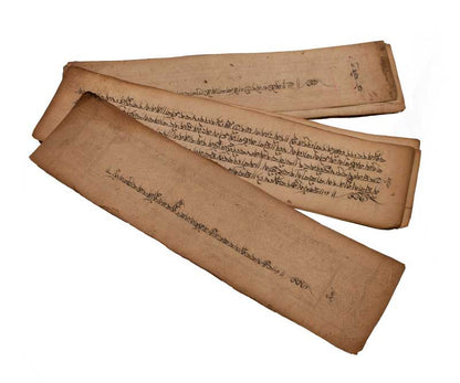 Ancien Livre de Prières Tibétaines Bouddhiste – Manuscrit Sacré en Écriture Outchen