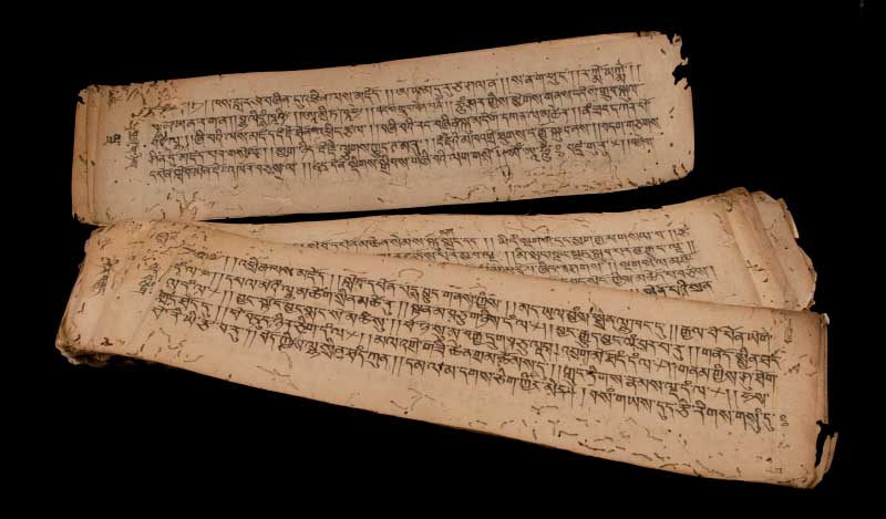 Manuscrit Tibétain Ancien – Livre de Prières Bouddhiste Rare