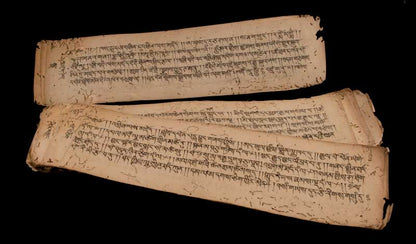 Manuscrit Tibétain Ancien – Livre de Prières Bouddhiste Rare