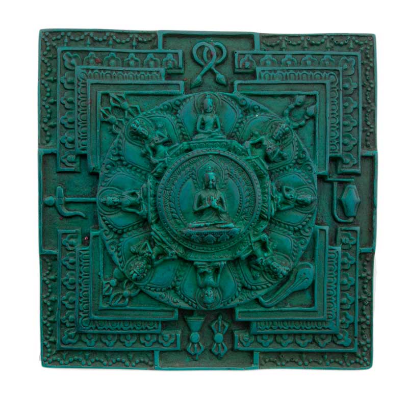 Mandala Tibétain Des Bouddhas Dhyani En Résine – Symbole De Sagesse Et De Méditation