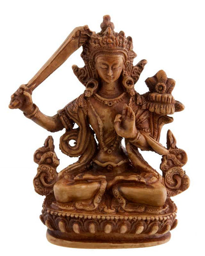 Statue Bouddhiste Manjushri Tibétaine En Résine – Déité De La Sagesse