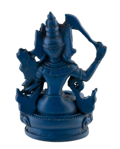 Statuette Manjushri en Résine Bleu Lapis 10 cm – Déité Bouddhiste Tibétaine du Népal