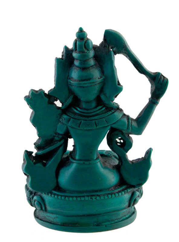 Statuette Manjushri en Résine Turquoise 10 cm – Artisanat Tibétain du Népal