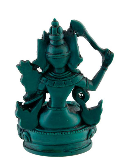Statuette Manjushri en Résine Turquoise 10 cm – Artisanat Tibétain du Népal
