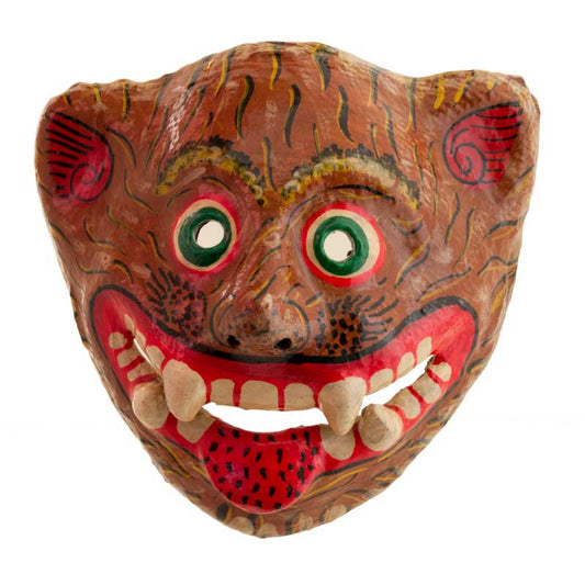 Masque Mahakali Tigre – Masque De Rituel Népalais Du Festival Indra Jatra