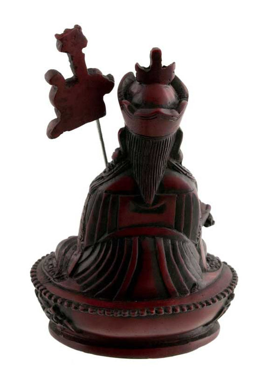Statue Padmasambhava Gourou Rinpoché en Résine Bordeaux 14,5 cm – Artisanat Népalais