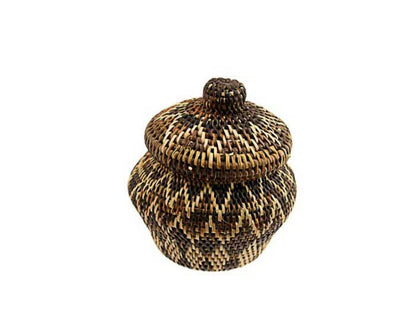 Boîte Ronde En Vannerie Nito – Artisanat Mangyan Des Philippines