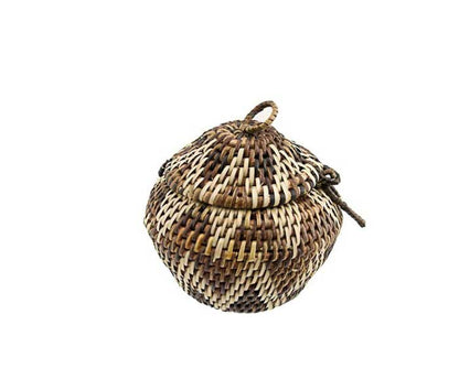 Boîte Ronde En Vannerie Nito – Artisanat Mangyan Des Philippines