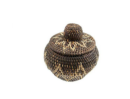 Boîte Ronde En Vannerie Nito – Artisanat Mangyan Des Philippines