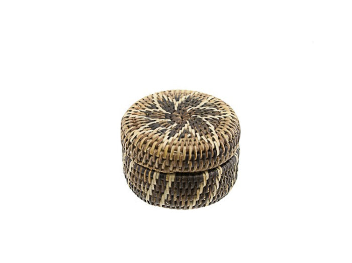 Boîte Ronde En Vannerie Nito – Artisanat Mangyan Des Philippines