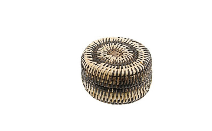 Boîte Ronde En Vannerie Nito – Artisanat Mangyan Des Philippines