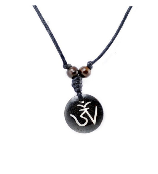 Collier Pendentif Om Mani Padme Aum Tibétain