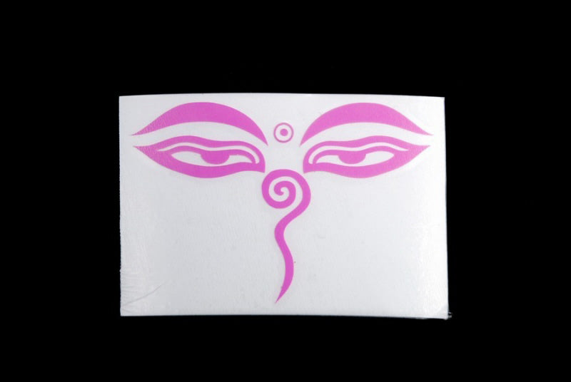 Sticker Yeux De Bouddha Rose – Autocollant Artisanal Tibétain