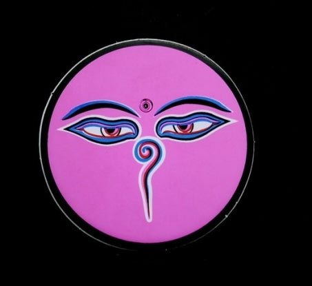 Sticker Yeux De Bouddha Rose – Autocollant Décoratif Tibétain