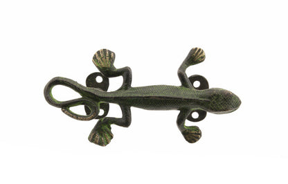 Poignée De Porte Lézard En Alliage De Cuivre Patiné – Artisanat Indien