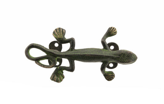 Poignée De Porte Lézard En Alliage De Cuivre Patiné – Artisanat Indien