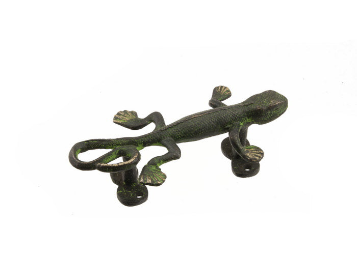 Poignée De Porte Lézard En Alliage De Cuivre Patiné – Artisanat Indien