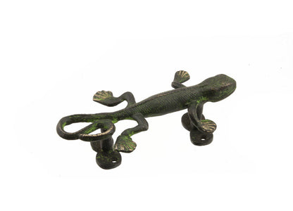 Poignée De Porte Lézard En Alliage De Cuivre Patiné – Artisanat Indien