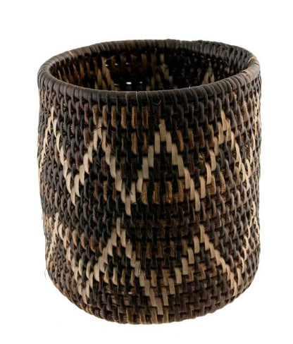 Porte-Canette Avec Soucoupe En Vannerie Nito – Artisanat Mangyan Des Philippines