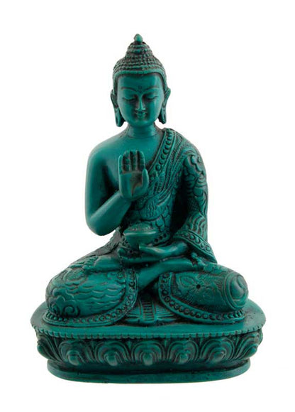 Statue Bouddha Dhyani Amoghasiddhi en Résine 13,5 cm – Artisanat du Népal