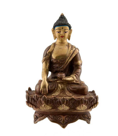 Statue tibétaine de Bouddha Akshobhya en bronze – Bouddha de la sagesse immuable