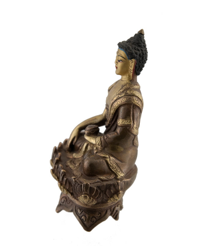 Statue tibétaine de Bouddha Akshobhya en bronze – Bouddha de la sagesse immuable