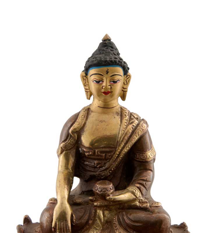 Statue tibétaine de Bouddha Akshobhya en bronze – Bouddha de la sagesse immuable