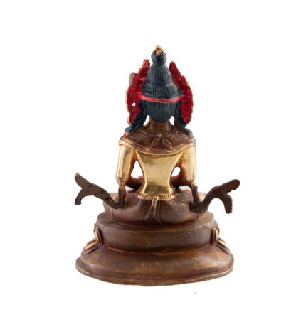 Statue tibétaine de Bouddha Amitayus en bronze – Bouddha de la longévité et de la sagesse