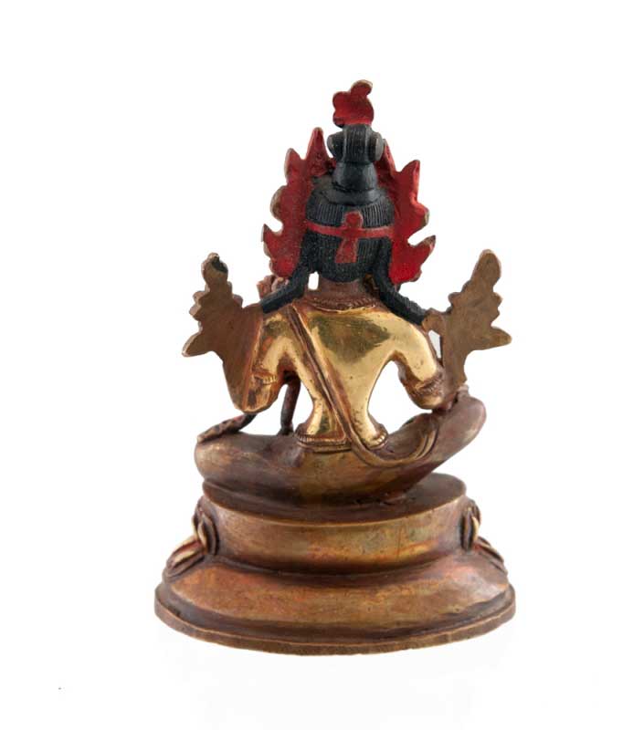 Statue Bouddhiste Tara Verte En Cuivre Doré – Artisanat Du Népal