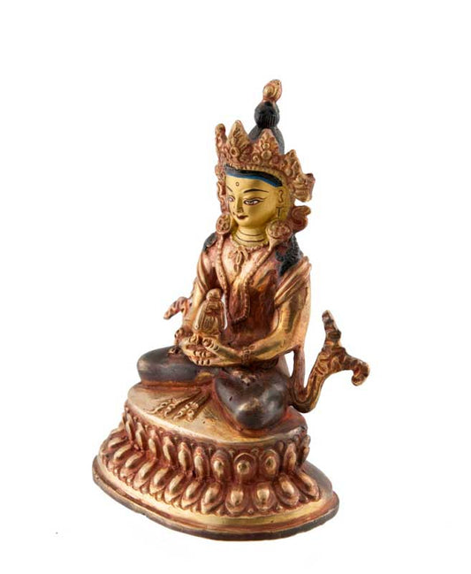 Statue tibétaine de Bouddha Amitayus en bronze – Bouddha de la longévité et de la sagesse