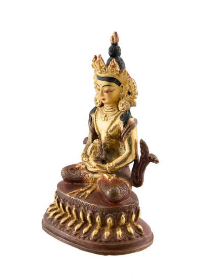 Statue tibétaine de Bouddha Amitayus en bronze – Bouddha de la longévité et de la sagesse