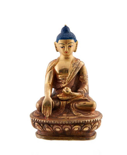 Statue de Bouddha Shakyamuni en alliage de cuivre – Mudra Bhumisparsha du Népal
