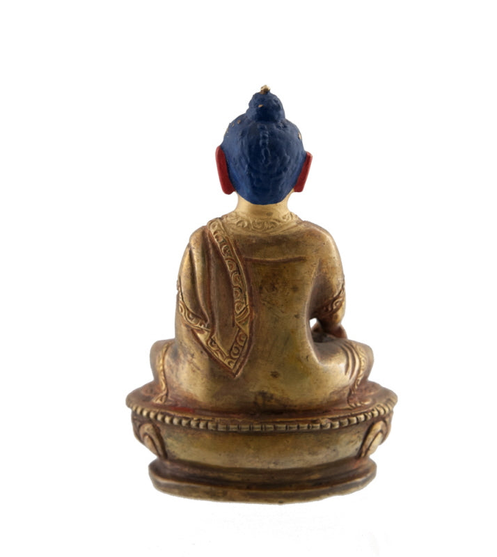 Statue de Bouddha Shakyamuni en alliage de cuivre – Mudra Bhumisparsha du Népal