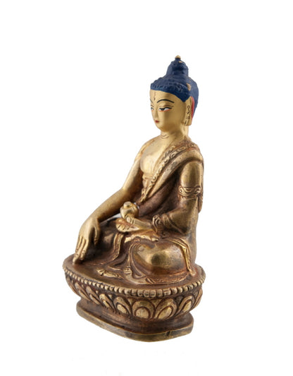Statue de Bouddha Shakyamuni en alliage de cuivre – Mudra Bhumisparsha du Népal