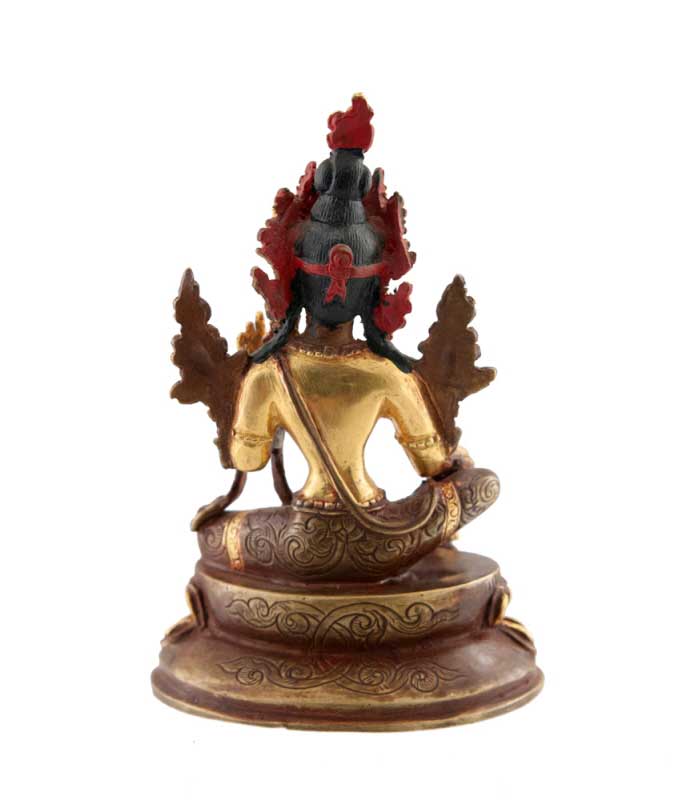 Statue Bouddhiste Tara Verte En Cuivre Doré – Artisanat Du Népal