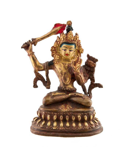 Statue Manjushri en Alliage de Cuivre 10,5 cm – Bodhisattva de la Sagesse du Népal