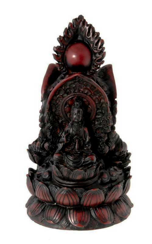 Stupa Tibétain 18 Cm En Résine – Cinq Bouddhas Dhyani Du Népal