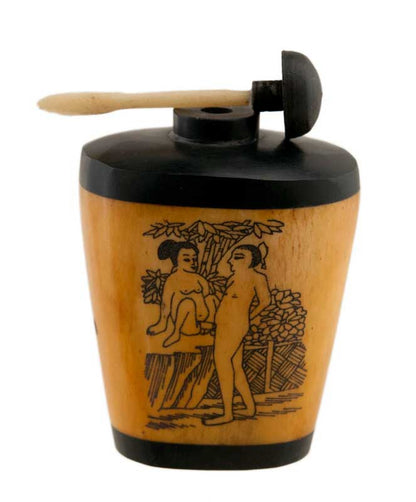 Tabatière Chinoise Shunga Kamasutra En Os de Bœuf – Flacon à Tabac à Priser Artisanal