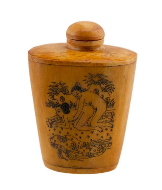 Tabatière Chinoise Kamasutra En Os de Bœuf – Flacon à Tabac à Priser Artisanal